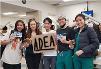 Students participating in an ADEA education event